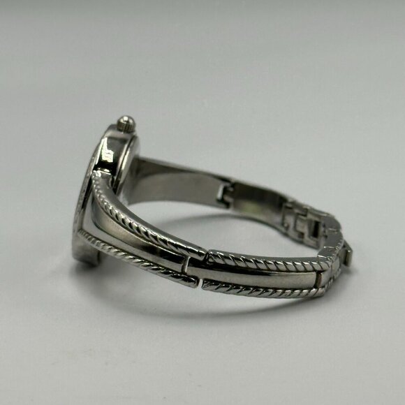 3/$30 Monet Watch Women Silver Tone Round White Dial New Battery 6.5 Inch - Picture 3 of 11